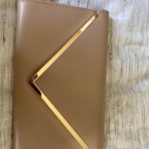 Aldo Nude Clutch with Gold accent!